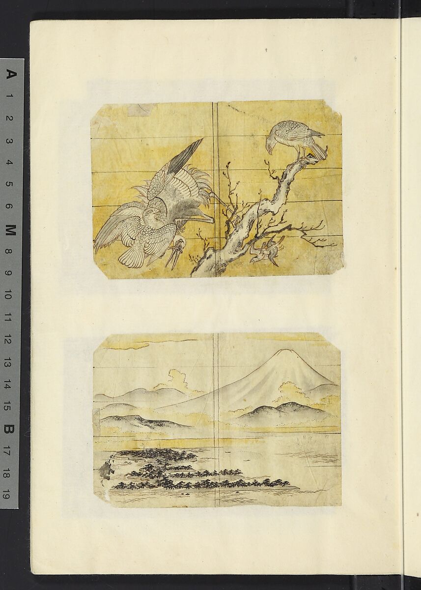 Album of Sketches for Lacquer Decoration (Makie) 蒔絵, Unidentified artist, Ink and color on paper, Japan