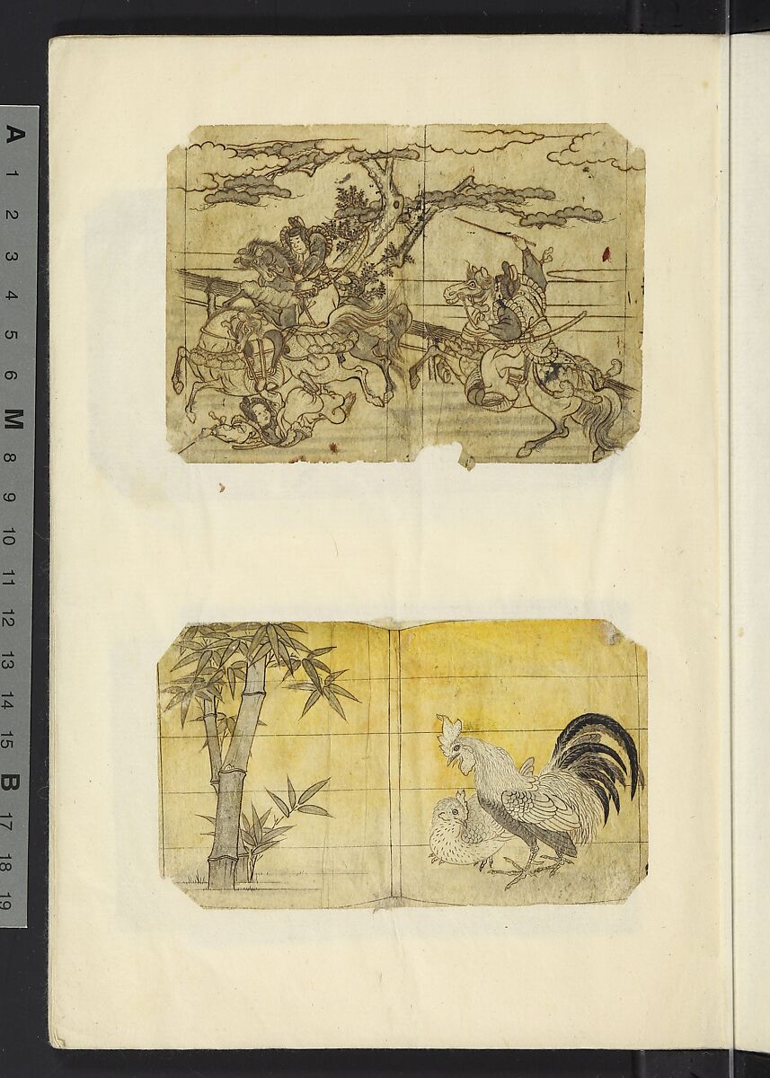 Album of Sketches for Lacquer Decoration (Makie) 蒔絵, Unidentified artist, Ink and color on paper, Japan