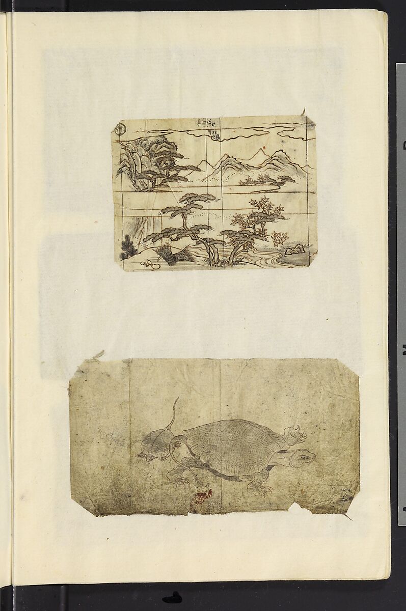 Album of Sketches for Lacquer Decoration (Makie) 蒔絵, Unidentified artist, Ink and color on paper, Japan