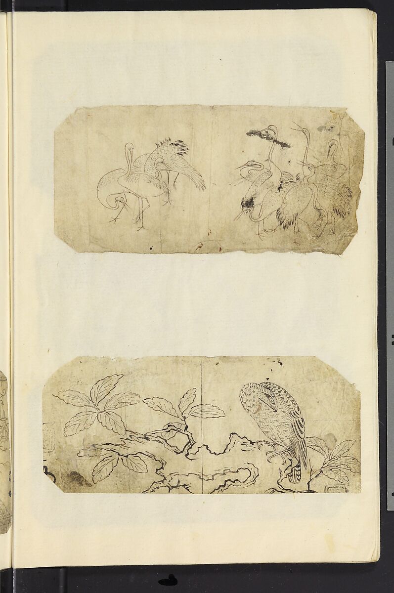 Album of Sketches for Lacquer Decoration (Makie) 蒔絵, Unidentified artist, Ink and color on paper, Japan