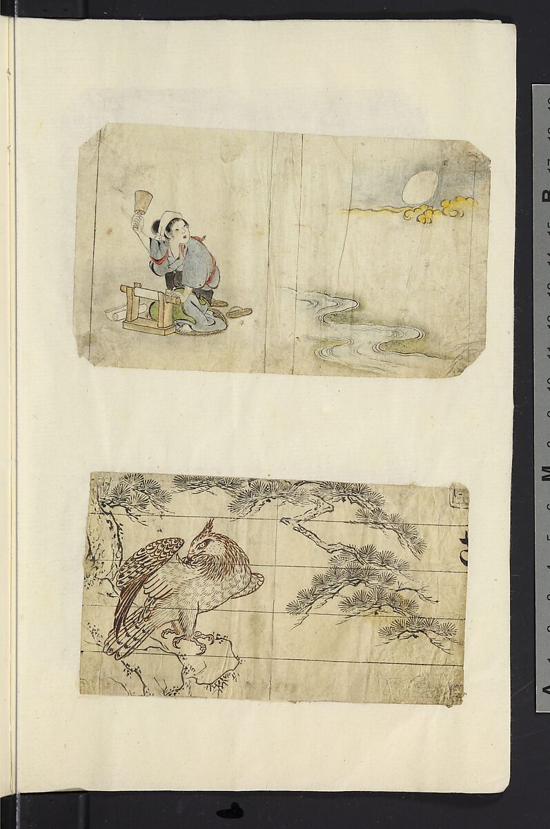 Album of Sketches for Lacquer Decoration (Makie) 蒔絵, Unidentified artist, Ink and color on paper, Japan
