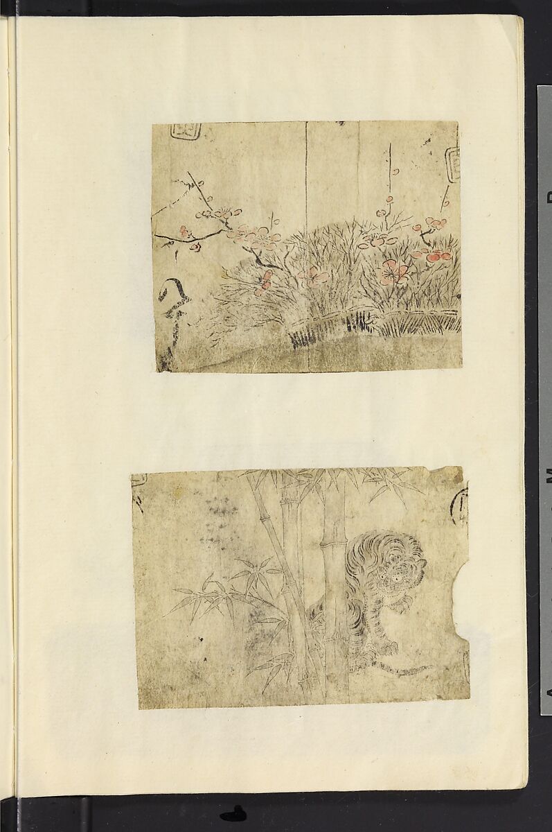 Album of Sketches for Lacquer Decoration (Makie) 蒔絵, Unidentified artist, Ink and color on paper, Japan