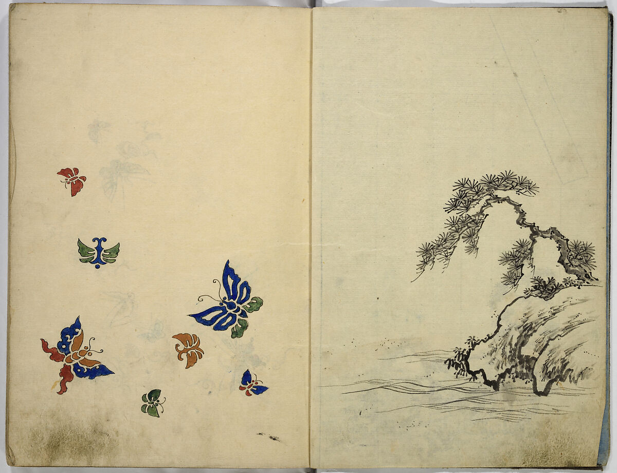 Hinagata cho (Model Book), Unidentified artist, Watercolor and ink on paper, Japan