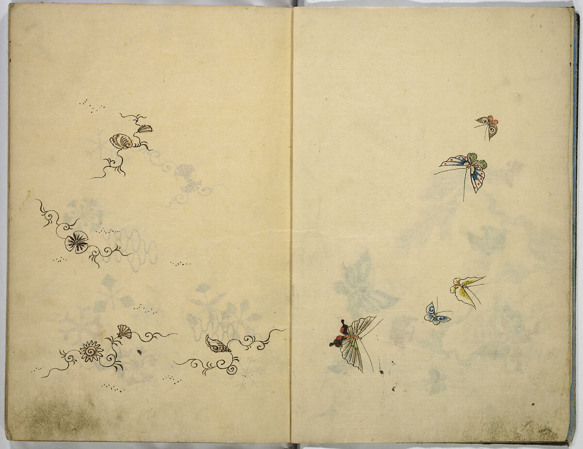 Hinagata cho (Model Book), Unidentified artist, Watercolor and ink on paper, Japan