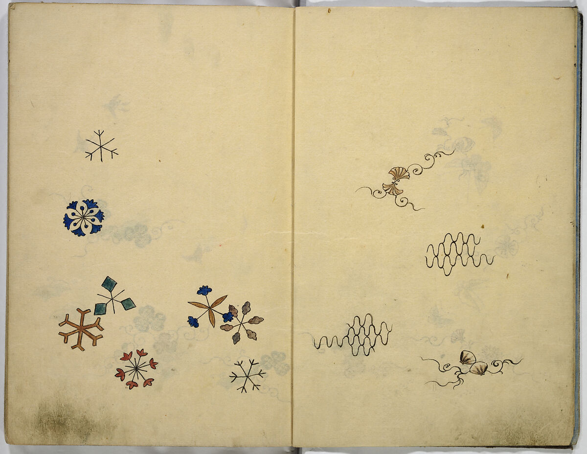 Hinagata cho (Model Book), Unidentified artist, Watercolor and ink on paper, Japan