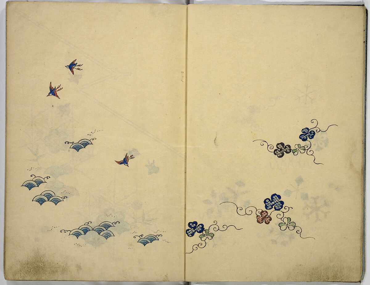 Hinagata cho (Model Book), Unidentified artist, Watercolor and ink on paper, Japan