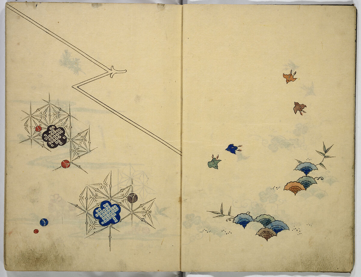 Hinagata cho (Model Book), Unidentified artist, Watercolor and ink on paper, Japan