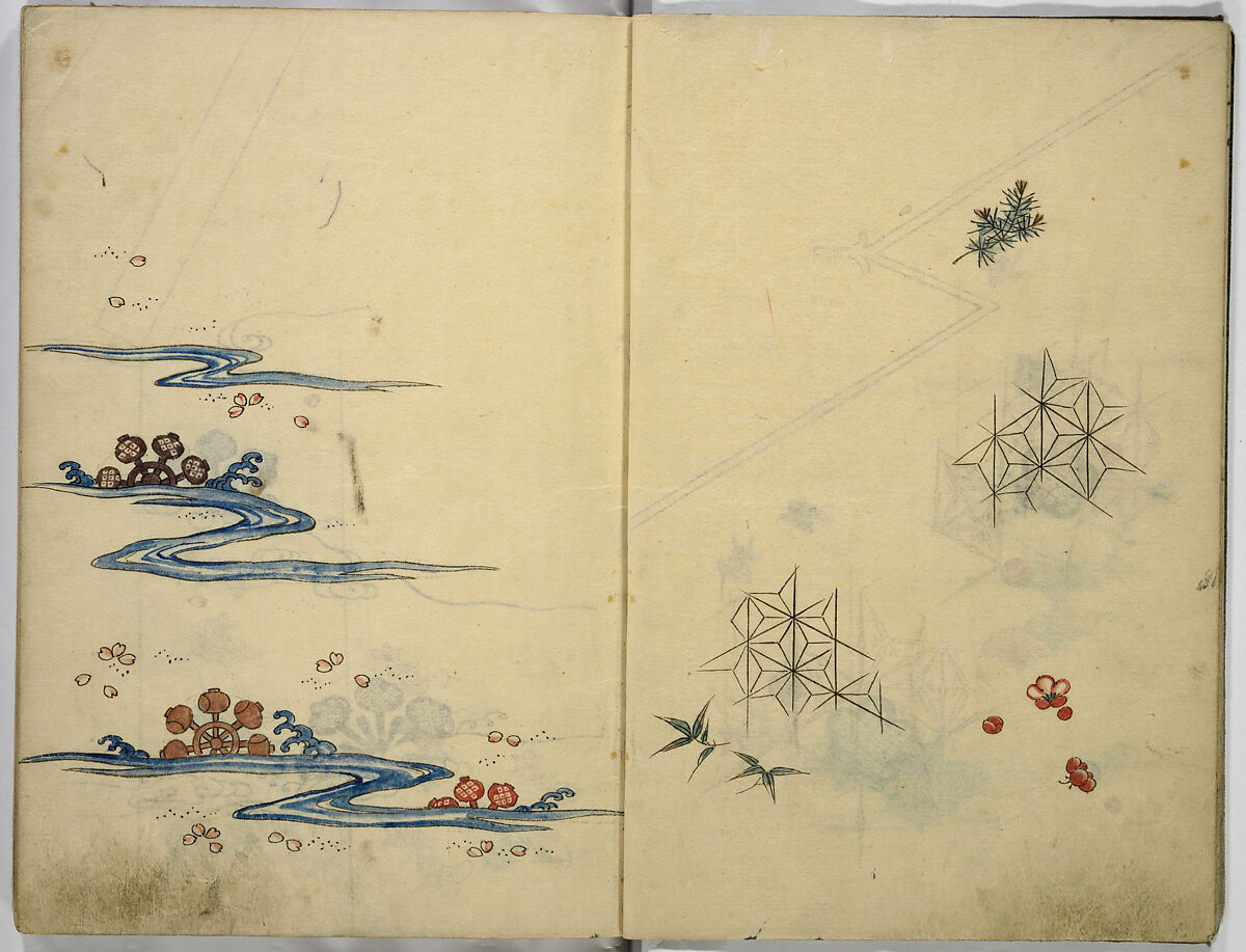 Hinagata cho (Model Book), Unidentified artist, Watercolor and ink on paper, Japan