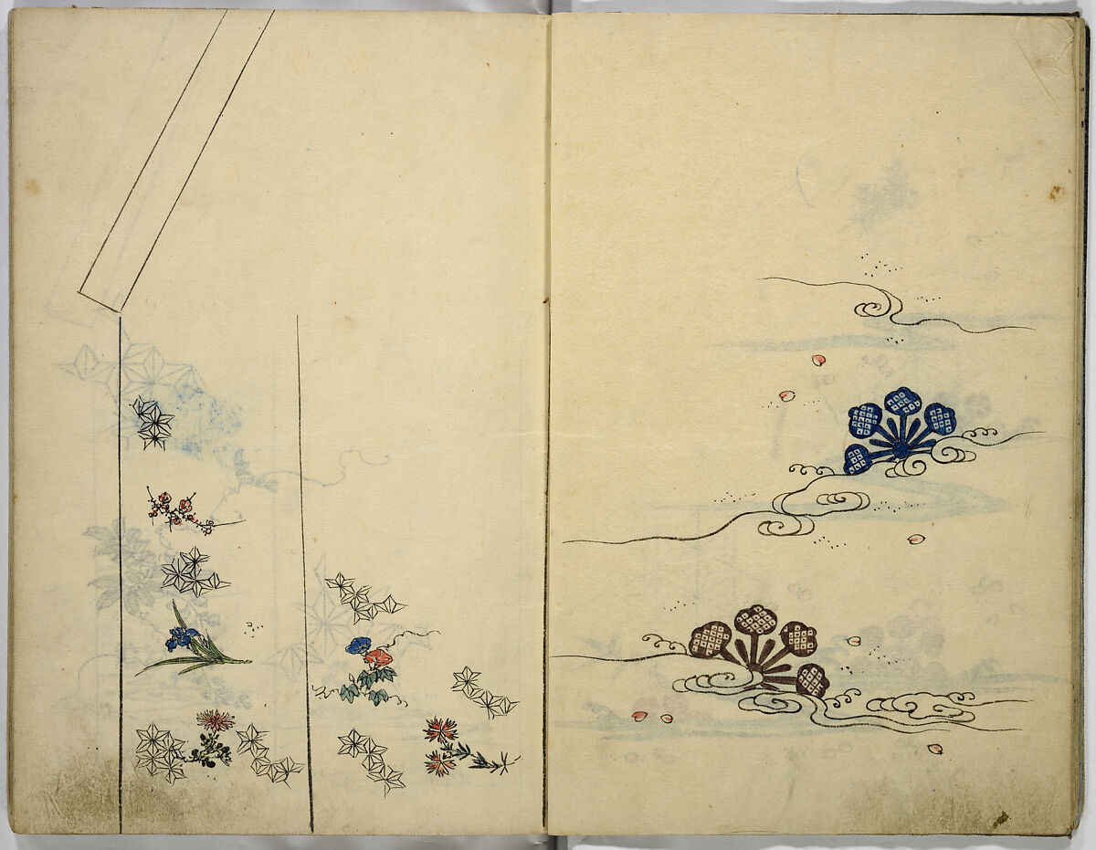 Hinagata cho (Model Book), Unidentified artist, Watercolor and ink on paper, Japan