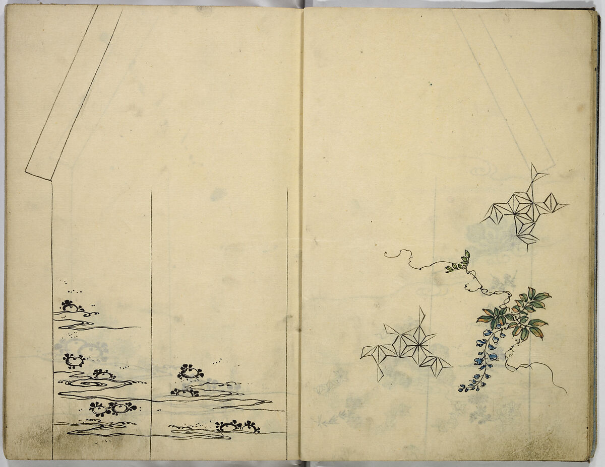 Hinagata cho (Model Book), Unidentified artist, Watercolor and ink on paper, Japan