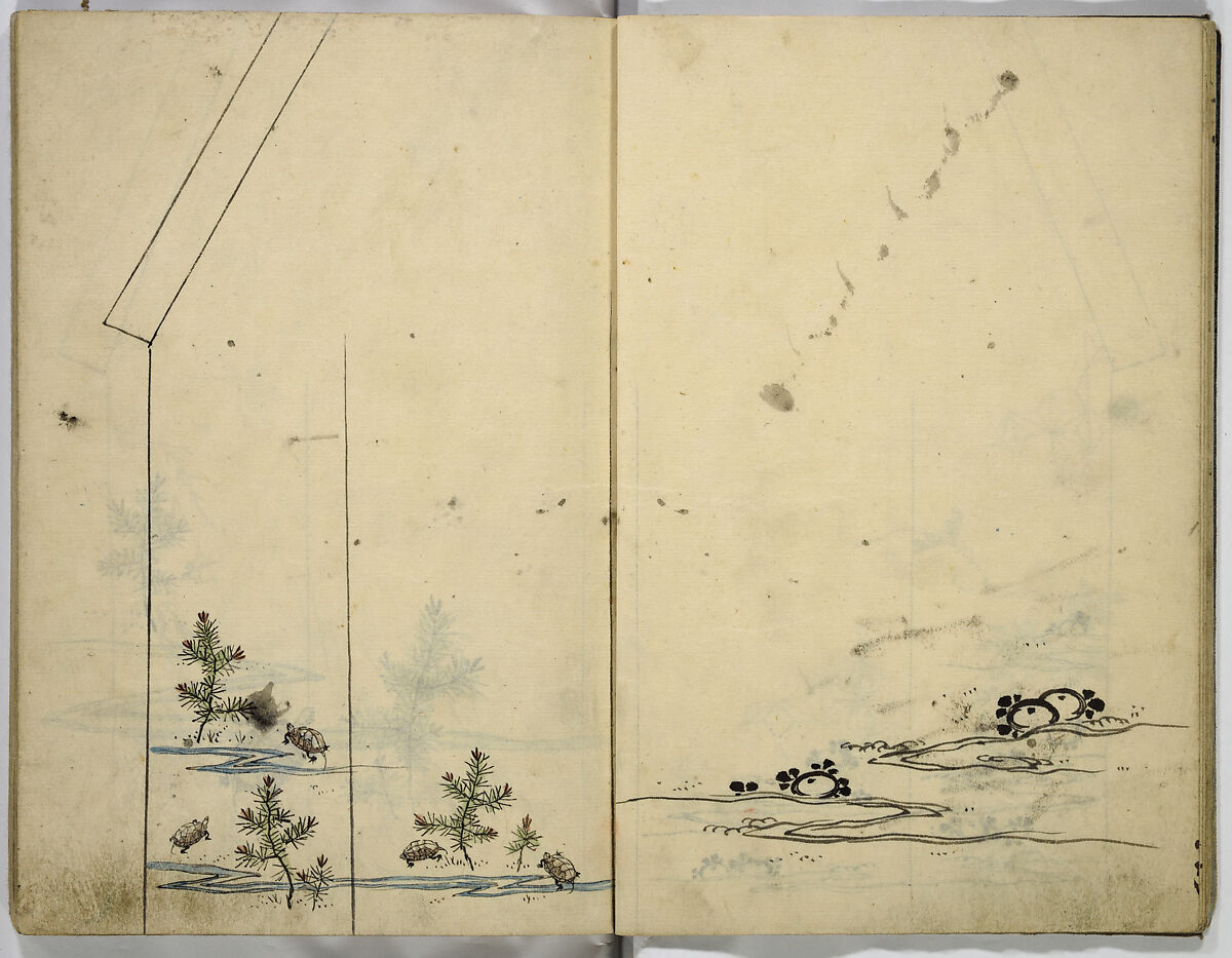 Hinagata cho (Model Book), Unidentified artist, Watercolor and ink on paper, Japan