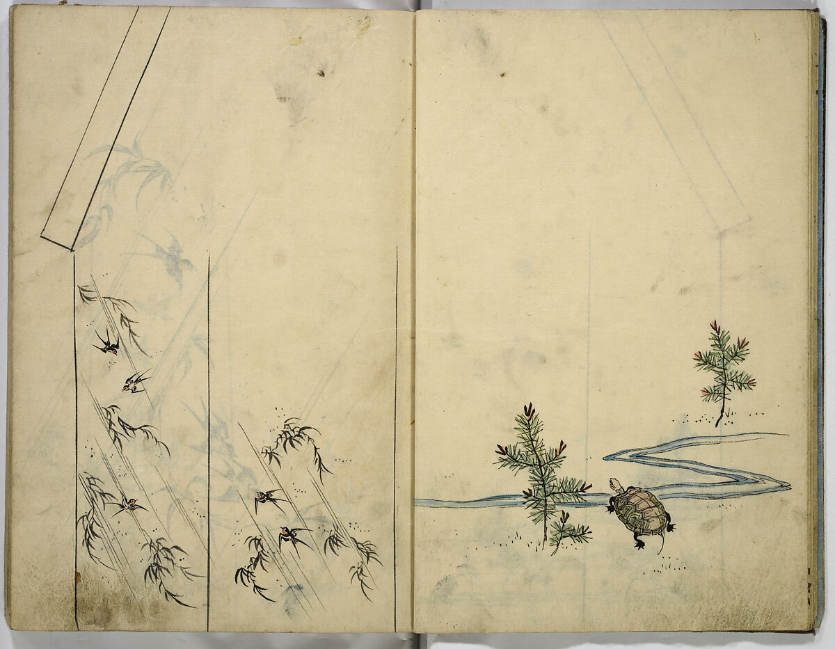 Hinagata cho (Model Book), Unidentified artist, Watercolor and ink on paper, Japan