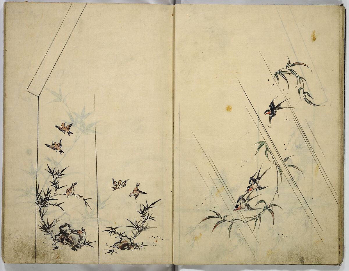 Hinagata cho (Model Book), Unidentified artist, Watercolor and ink on paper, Japan