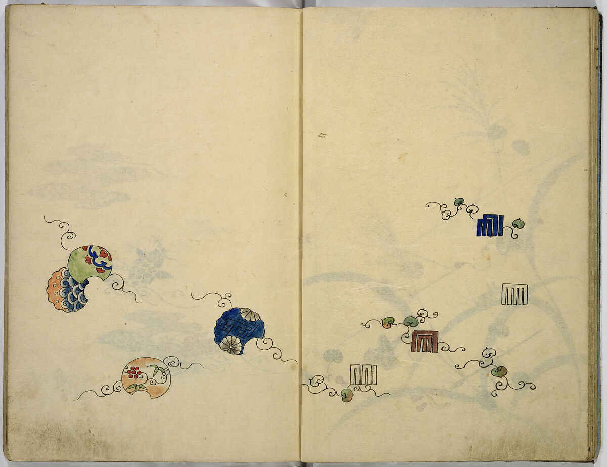 Hinagata cho (Model Book), Unidentified artist, Watercolor and ink on paper, Japan