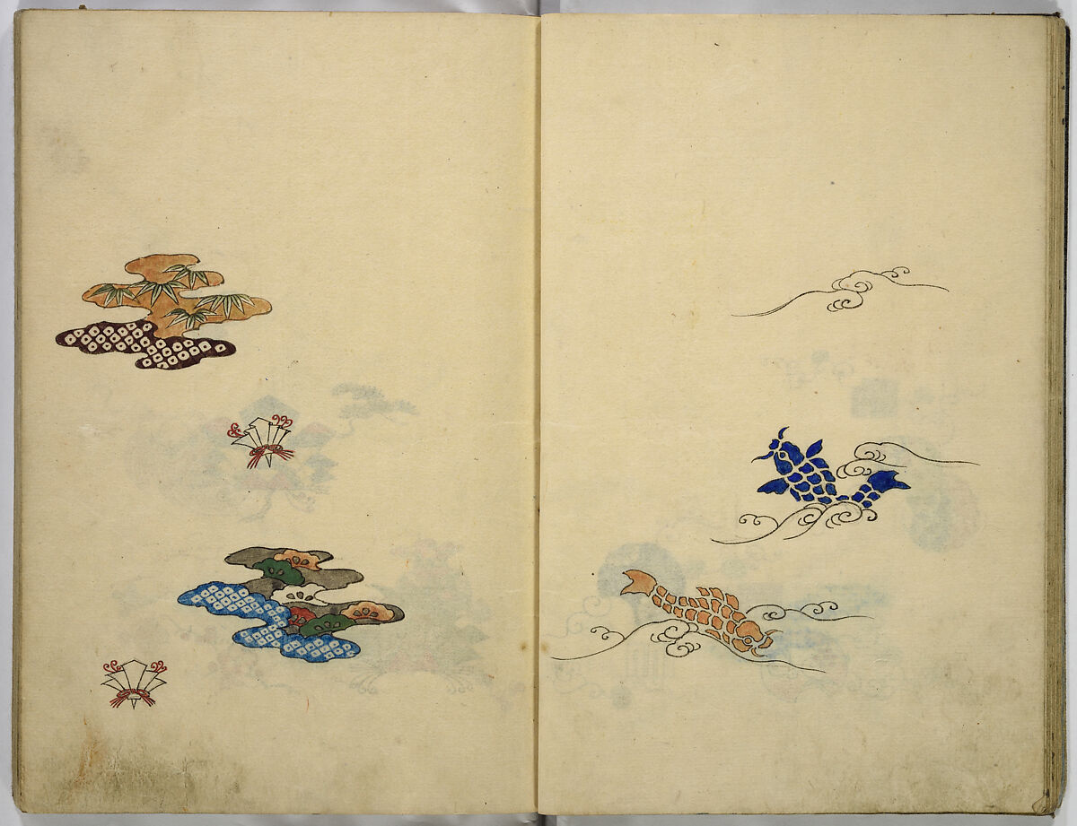 Hinagata cho (Model Book), Unidentified artist, Watercolor and ink on paper, Japan