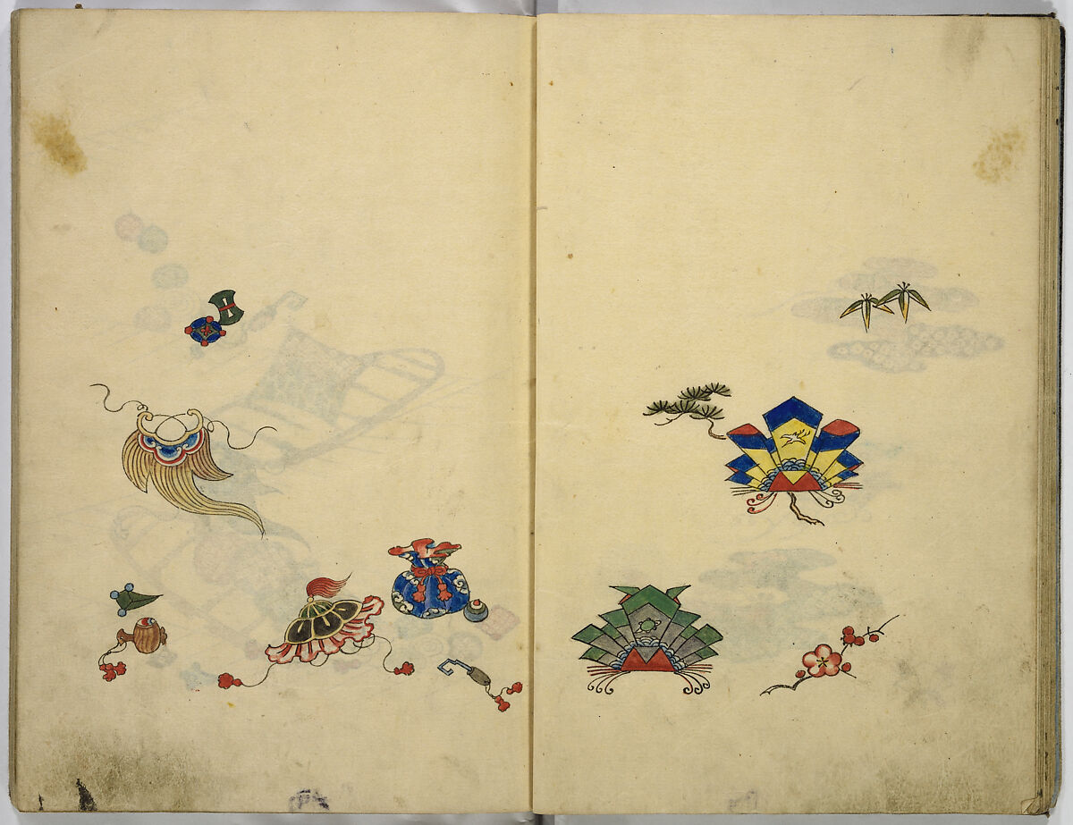 Hinagata cho (Model Book), Unidentified artist, Watercolor and ink on paper, Japan