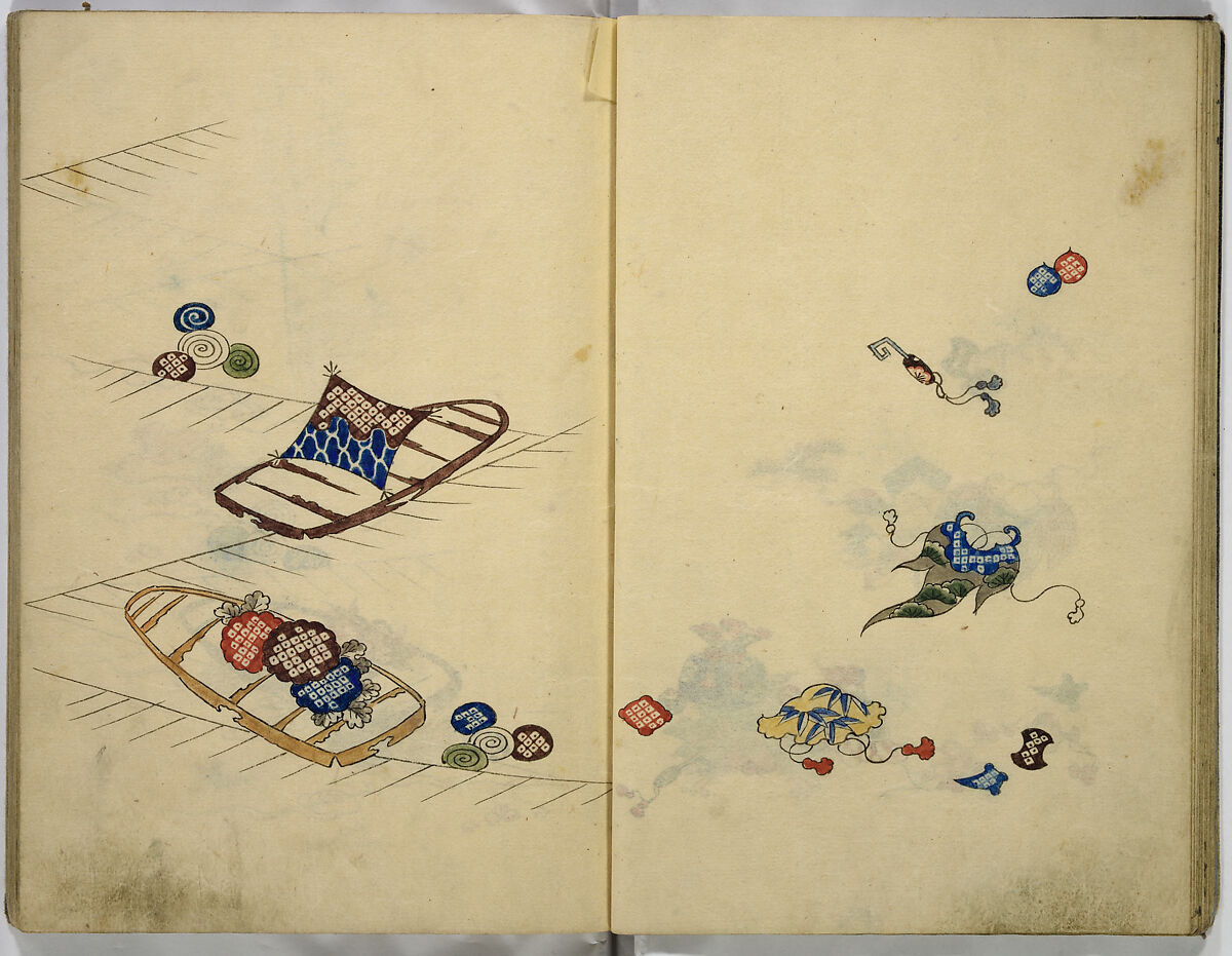 Hinagata cho (Model Book), Unidentified artist, Watercolor and ink on paper, Japan