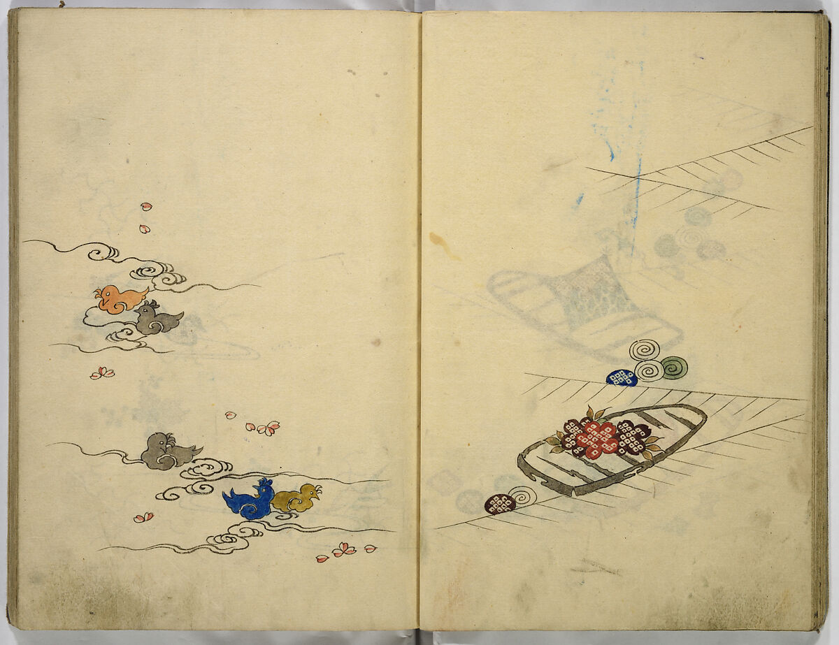 Hinagata cho (Model Book), Unidentified artist, Watercolor and ink on paper, Japan