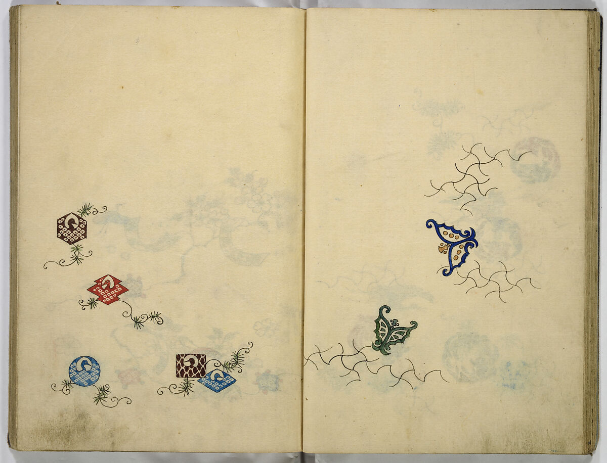 Hinagata cho (Model Book), Unidentified artist, Watercolor and ink on paper, Japan