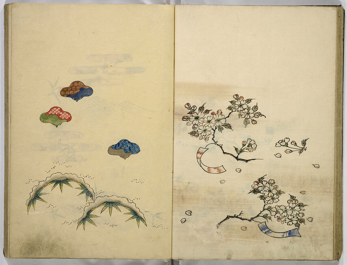 Hinagata cho (Model Book), Unidentified artist, Watercolor and ink on paper, Japan