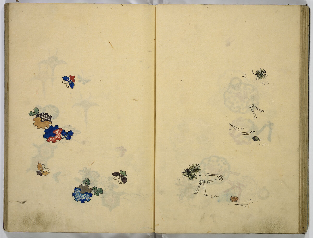 Hinagata cho (Model Book), Unidentified artist, Watercolor and ink on paper, Japan