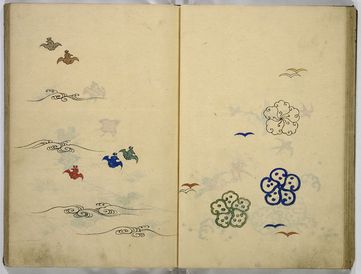 Hinagata cho (Model Book), Unidentified artist, Watercolor and ink on paper, Japan