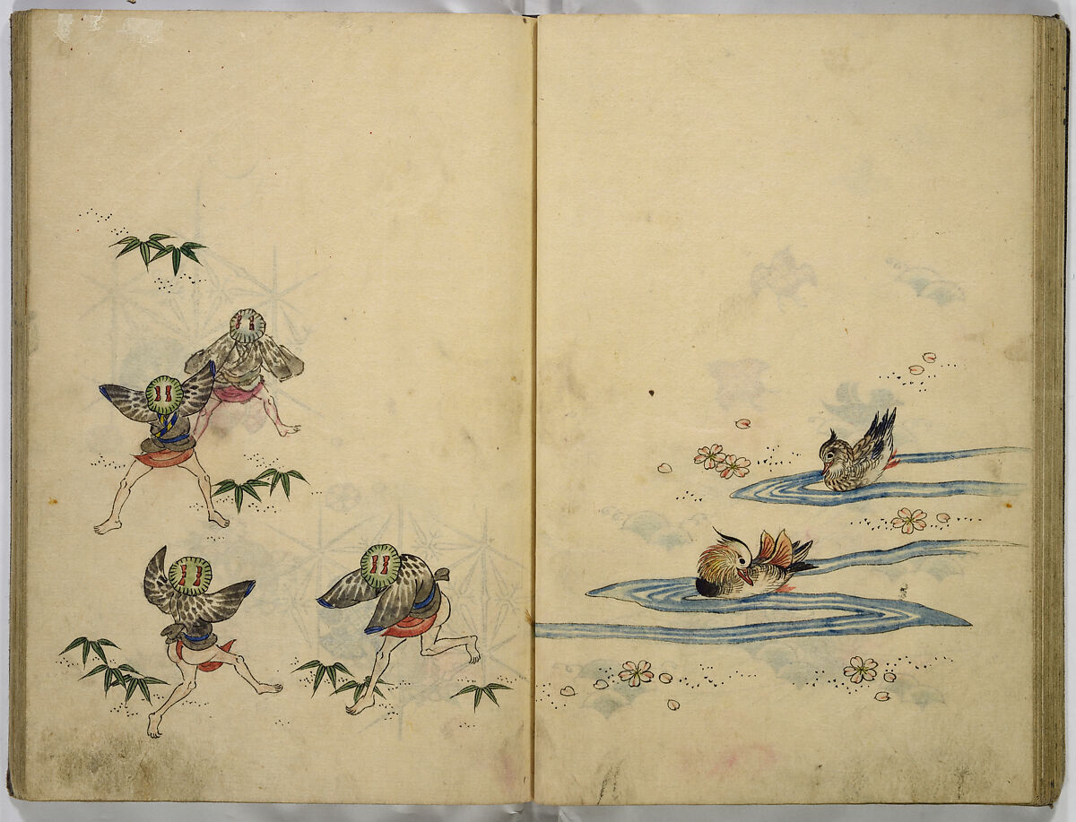 Hinagata cho (Model Book), Unidentified artist, Watercolor and ink on paper, Japan