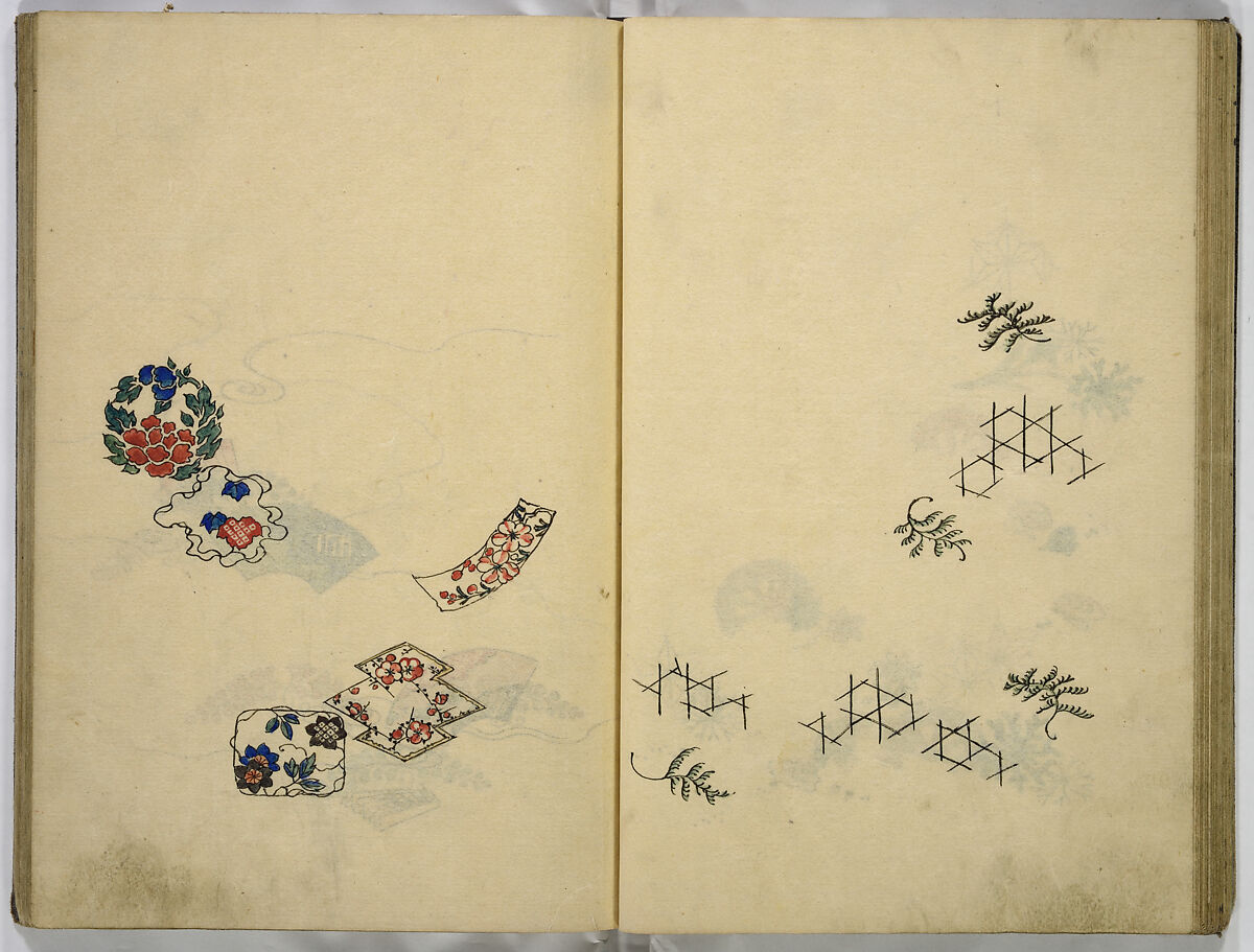 Hinagata cho (Model Book), Unidentified artist, Watercolor and ink on paper, Japan