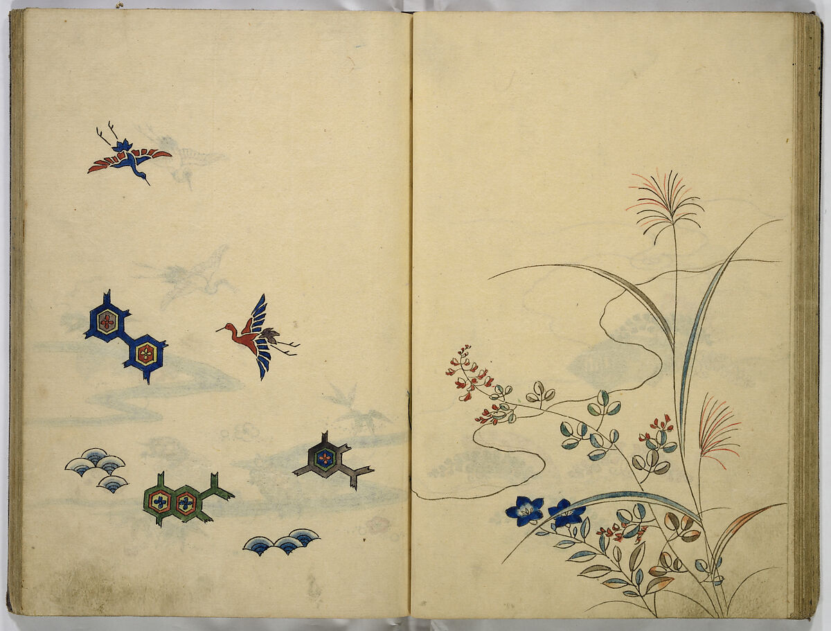 Hinagata cho (Model Book), Unidentified artist, Watercolor and ink on paper, Japan