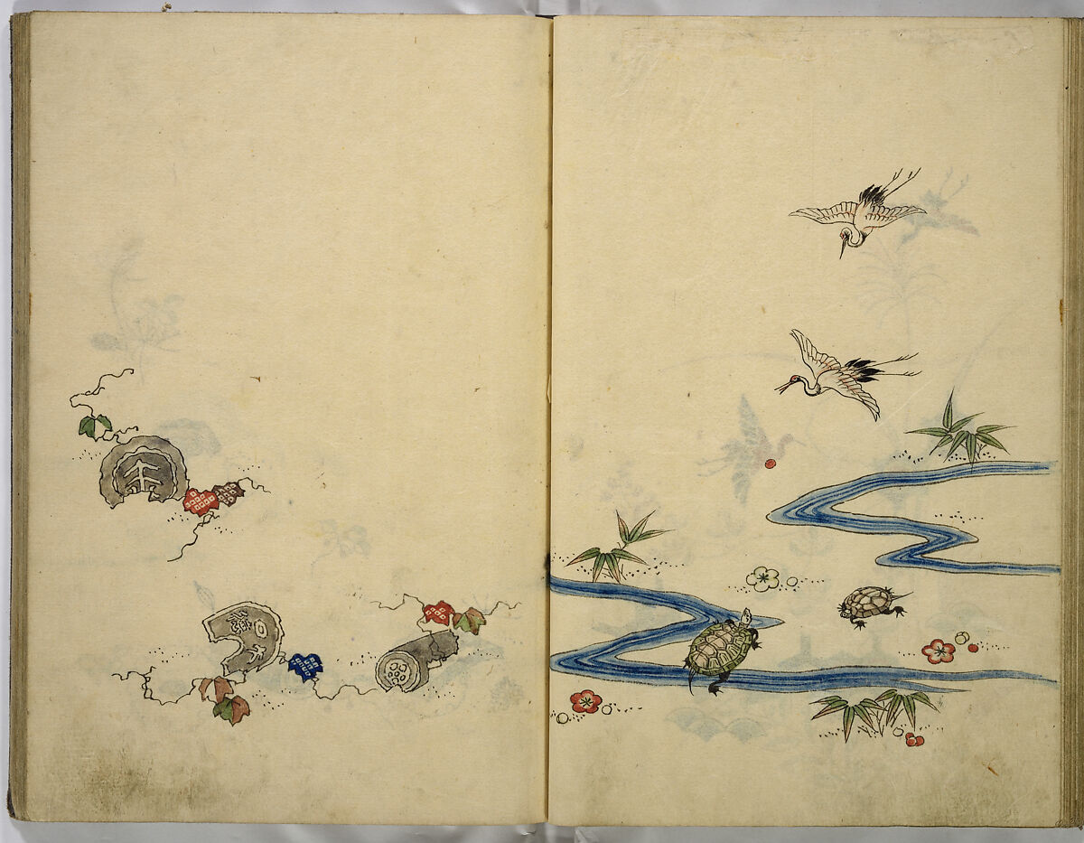 Hinagata cho (Model Book), Unidentified artist, Watercolor and ink on paper, Japan