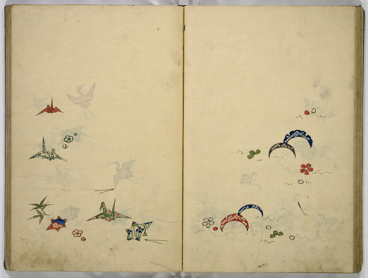 Hinagata cho (Model Book), Unidentified artist, Watercolor and ink on paper, Japan