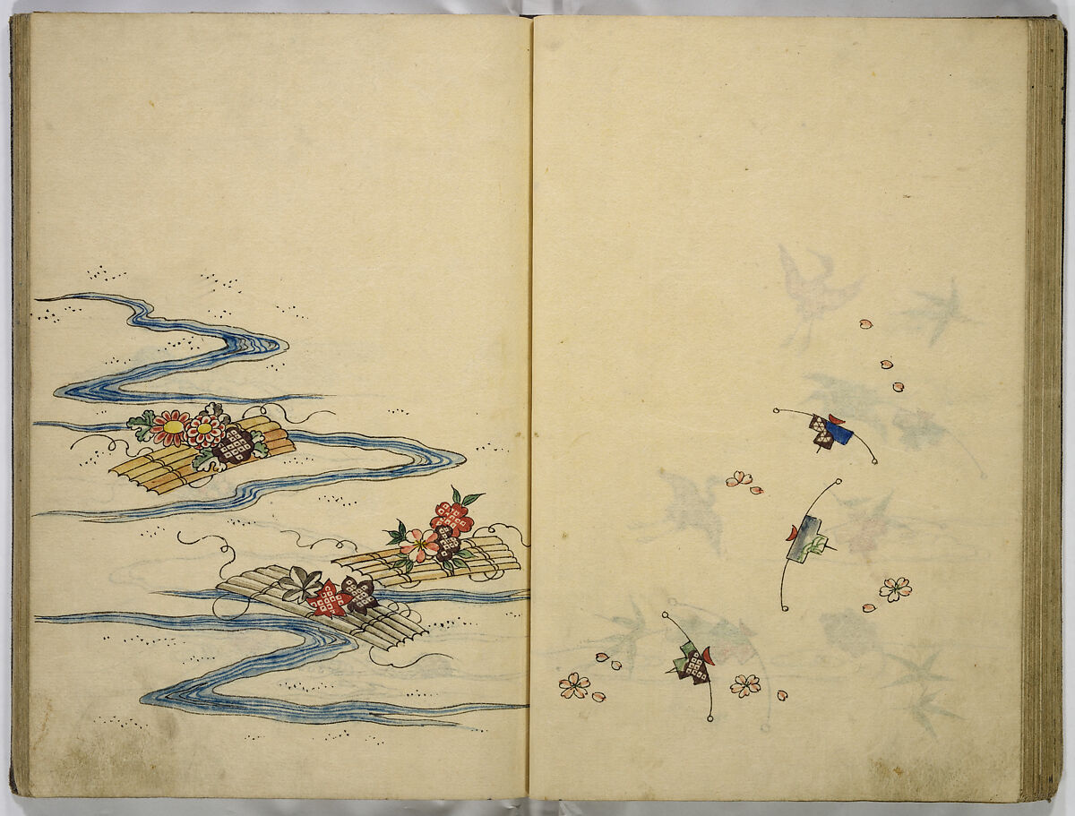 Hinagata cho (Model Book), Unidentified artist, Watercolor and ink on paper, Japan