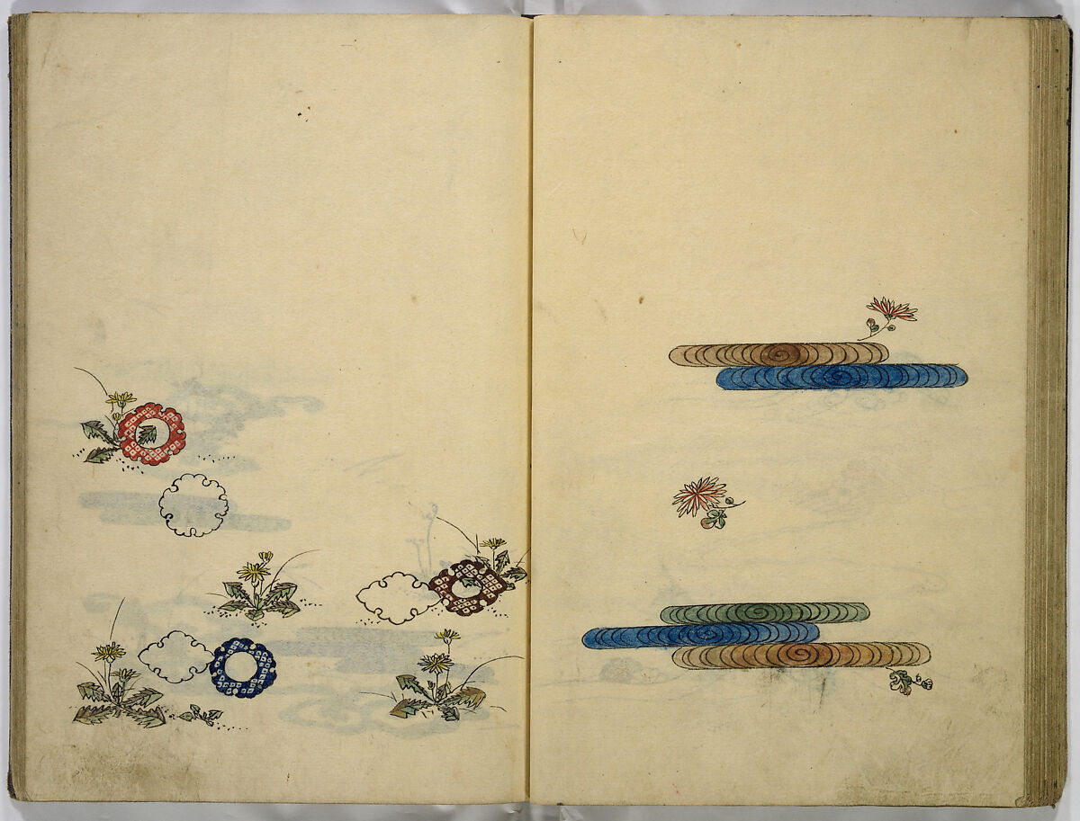 Hinagata cho (Model Book), Unidentified artist, Watercolor and ink on paper, Japan