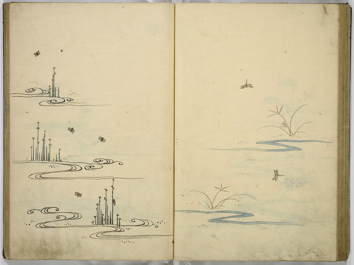 Hinagata cho (Model Book), Unidentified artist, Watercolor and ink on paper, Japan