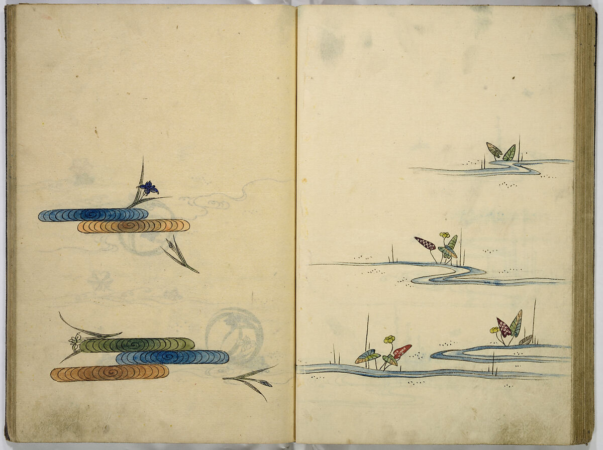 Hinagata cho (Model Book), Unidentified artist, Watercolor and ink on paper, Japan