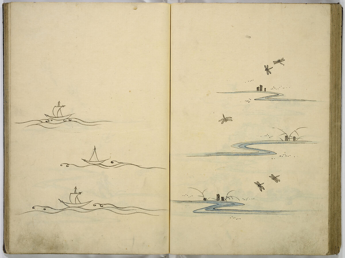 Hinagata cho (Model Book), Unidentified artist, Watercolor and ink on paper, Japan