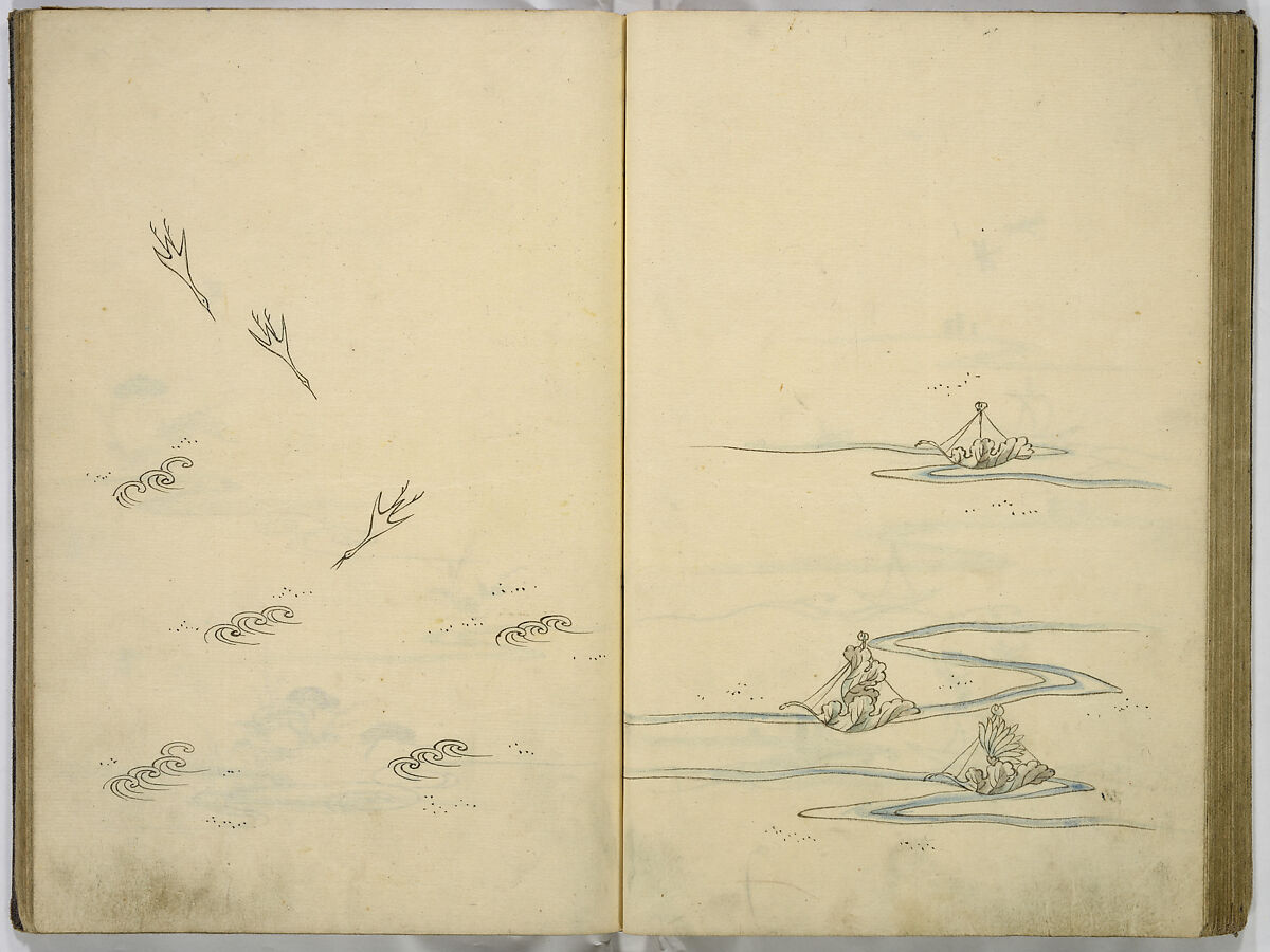 Hinagata cho (Model Book), Unidentified artist, Watercolor and ink on paper, Japan