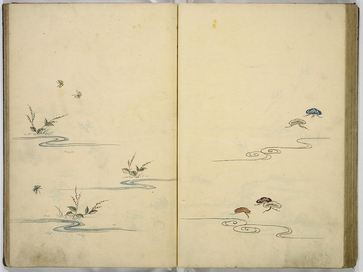 Hinagata cho (Model Book), Unidentified artist, Watercolor and ink on paper, Japan