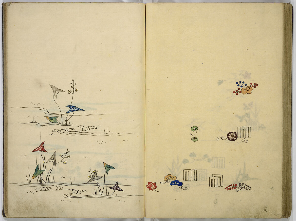 Hinagata cho (Model Book), Unidentified artist, Watercolor and ink on paper, Japan