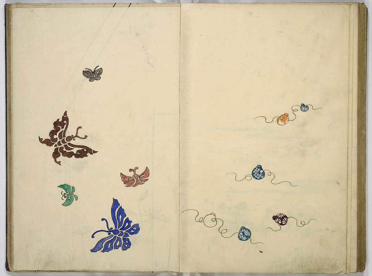 Hinagata cho (Model Book), Unidentified artist, Watercolor and ink on paper, Japan