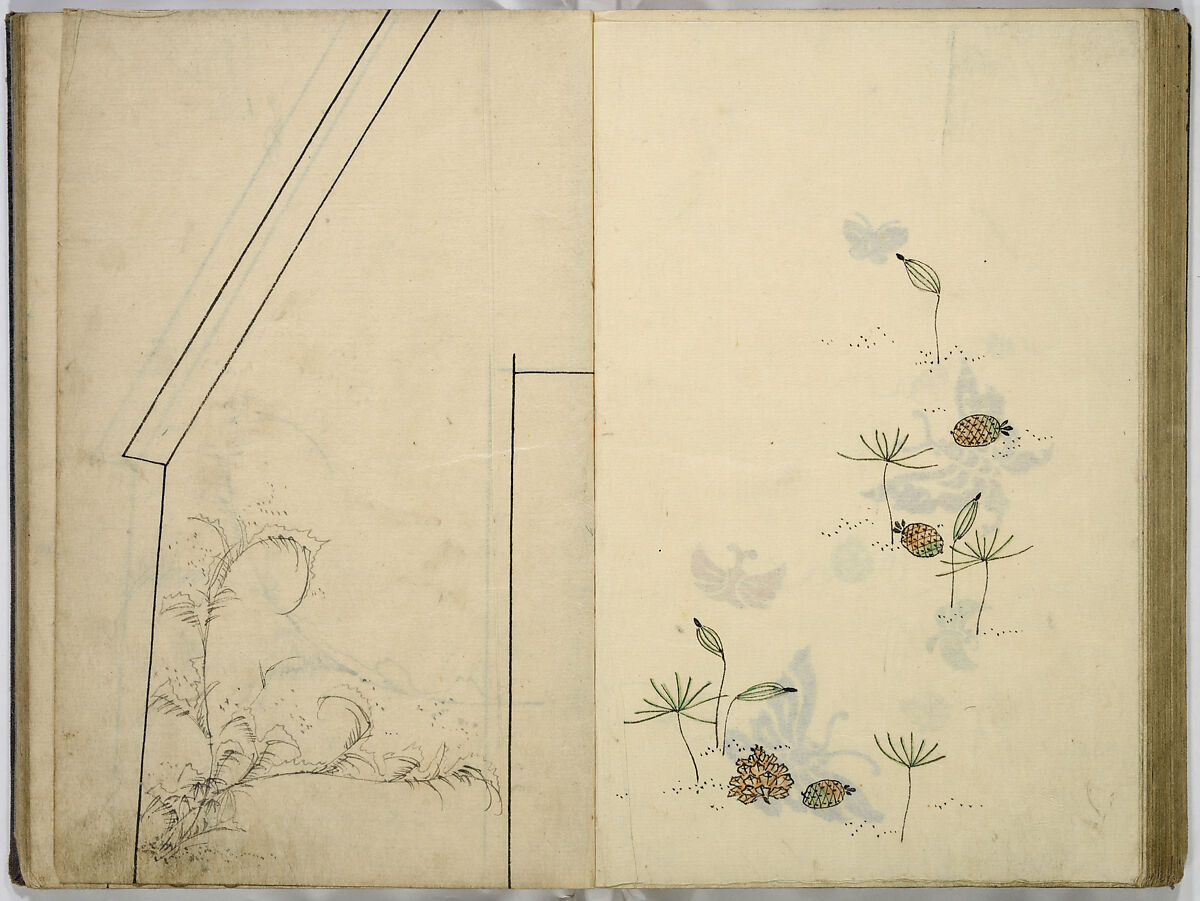 Hinagata cho (Model Book), Unidentified artist, Watercolor and ink on paper, Japan