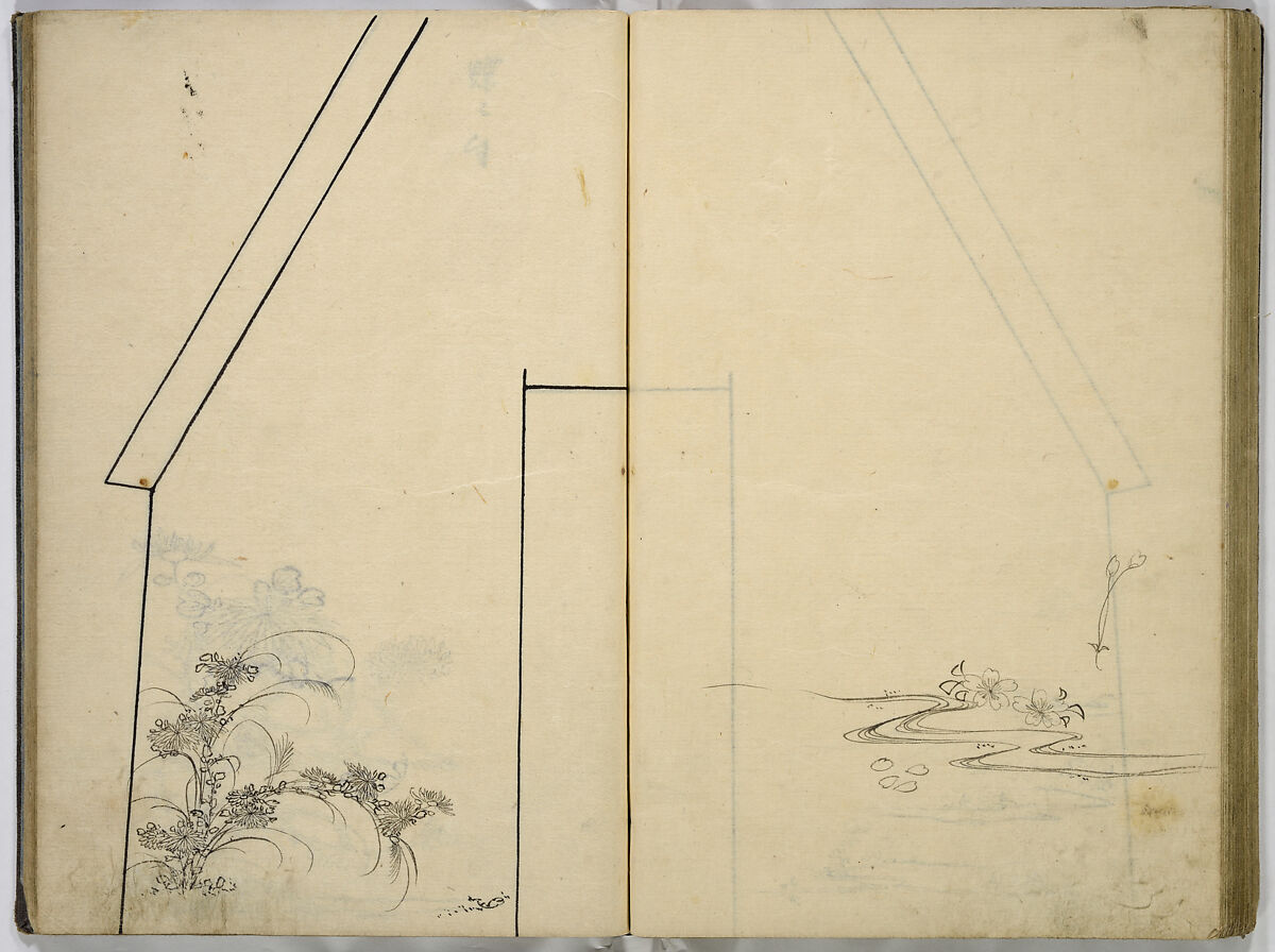 Hinagata cho (Model Book), Unidentified artist, Watercolor and ink on paper, Japan