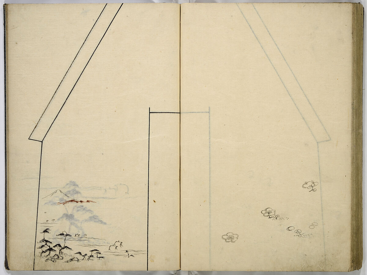 Hinagata cho (Model Book), Unidentified artist, Watercolor and ink on paper, Japan