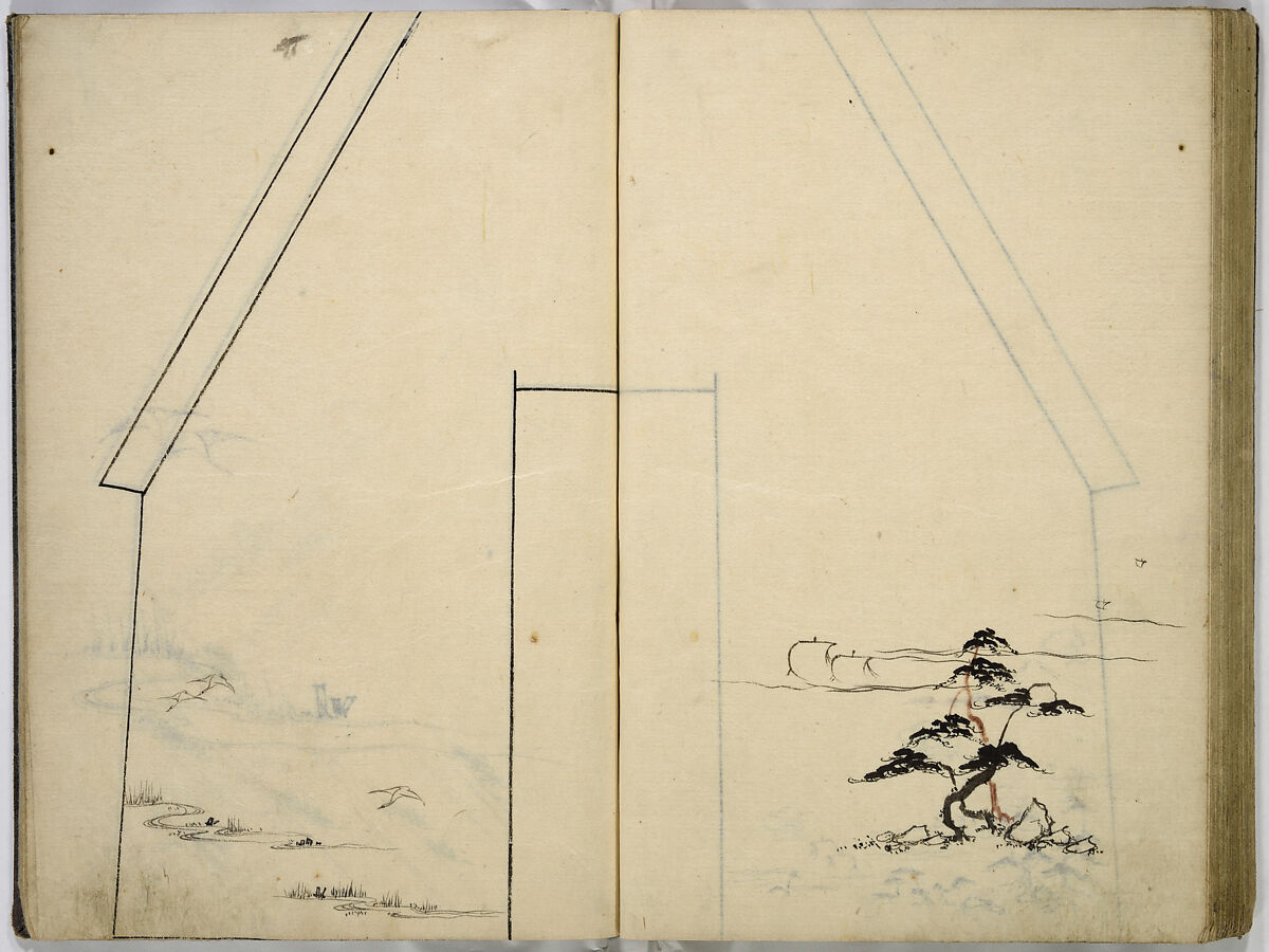 Hinagata cho (Model Book), Unidentified artist, Watercolor and ink on paper, Japan