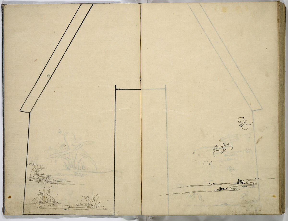 Hinagata cho (Model Book), Unidentified artist, Watercolor and ink on paper, Japan