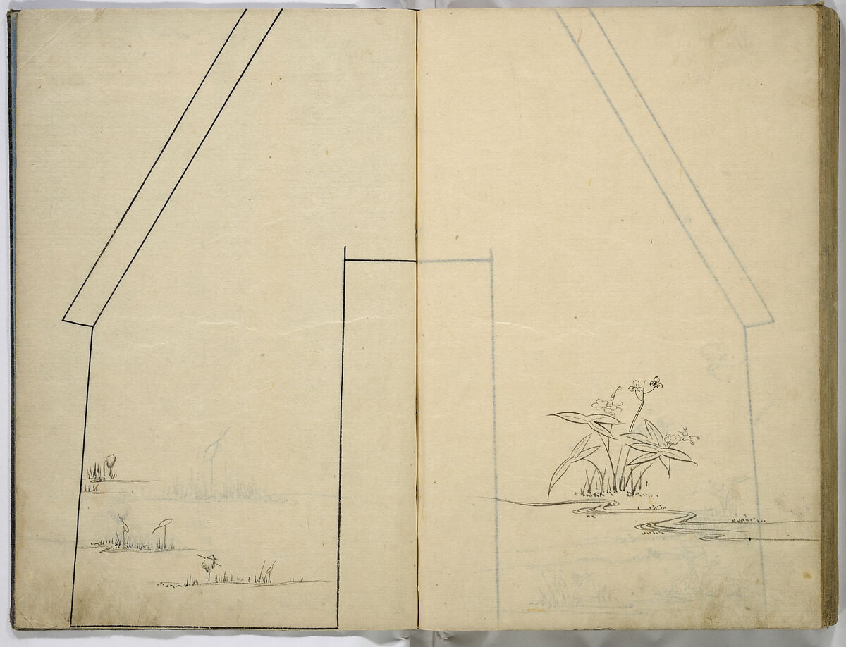 Hinagata cho (Model Book), Unidentified artist, Watercolor and ink on paper, Japan