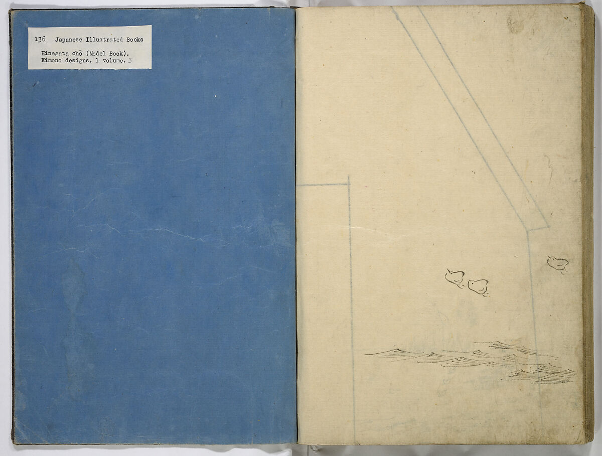 Hinagata cho (Model Book), Unidentified artist, Watercolor and ink on paper, Japan