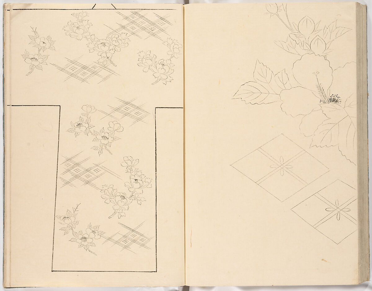 Hinagata chō (Model Book), Unidentified artist, Ink on paper, Japan