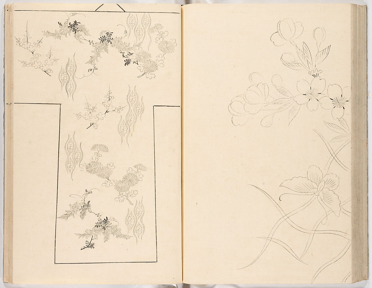 Hinagata chō (Model Book), Unidentified artist, Ink on paper, Japan