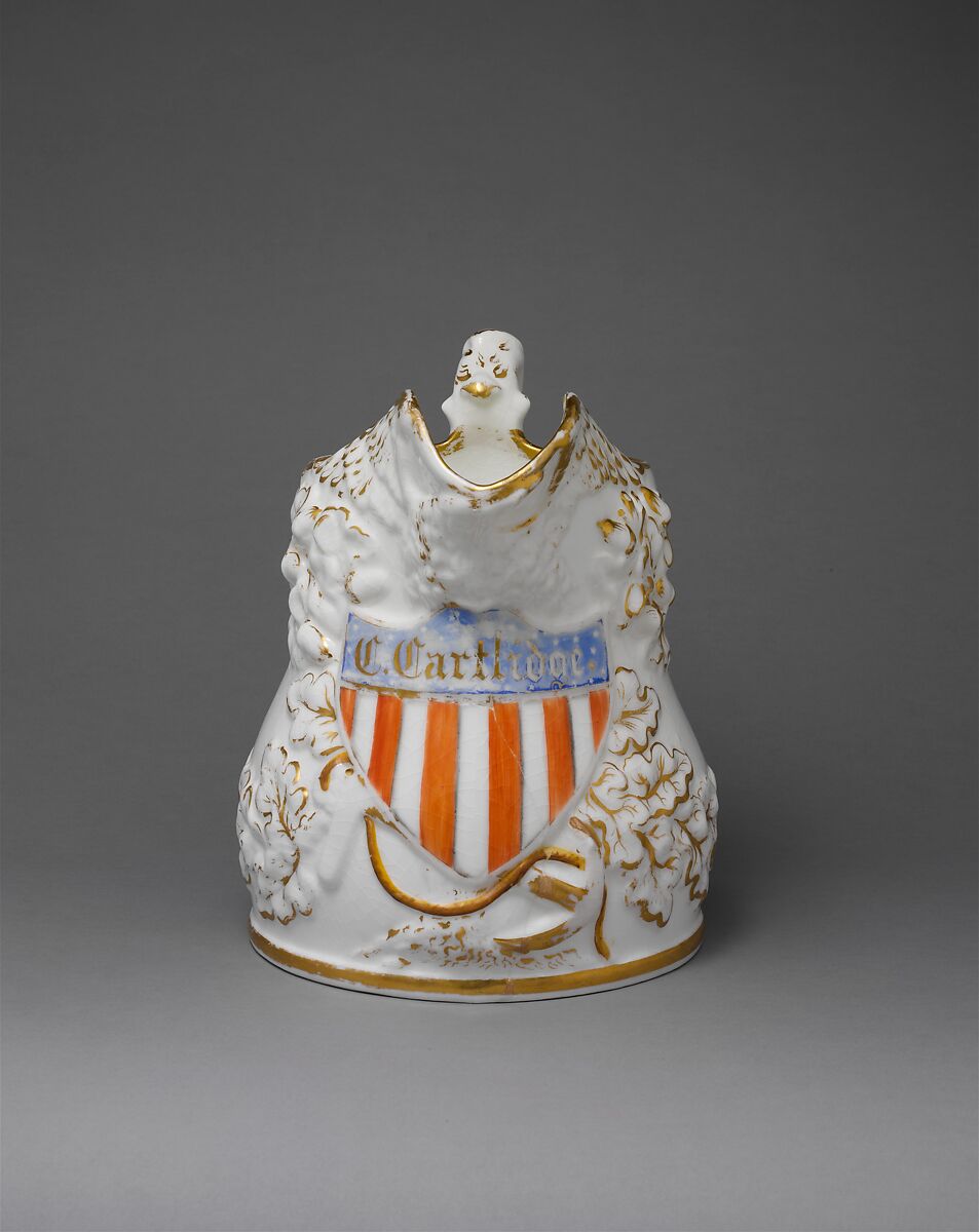 Pitcher, Charles Cartlidge and Company (1848–1856), Porcelain, American